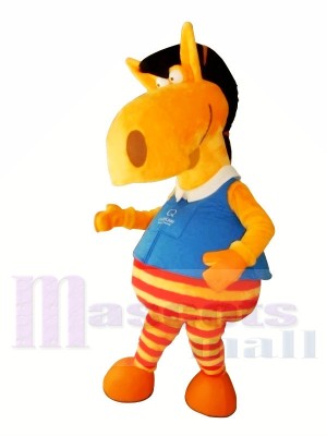 Mignonne Orange Cheval Mascotte Les costumes Animal