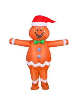 pain d'épice Homme Gonflable Costume Coup en haut Halloween Noël Le maillot de corps pour Adulte