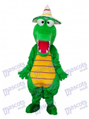 Crocodile avec chapeau Mascotte Costume adulte Animal