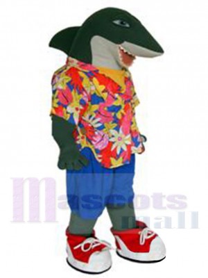 Requin Mascotte Costume Animal dans Chemise à fleurs