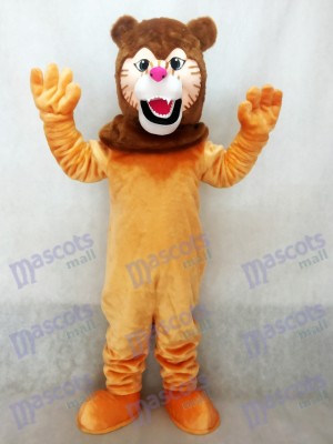 Costume de mascotte de lion avec crinière marron foncé