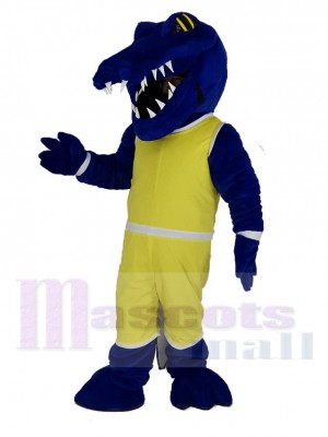 Bleu Crocodile dans Jaune Uniforme Mascotte Costume