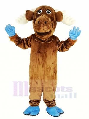 Drôle marron élan Mascotte Costume