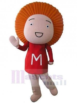 Bonhomme de neige Mascotte Costume aux cheveux oranges