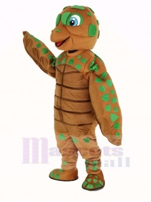 vert et marron Mer Tortue Mascotte Costume Animal