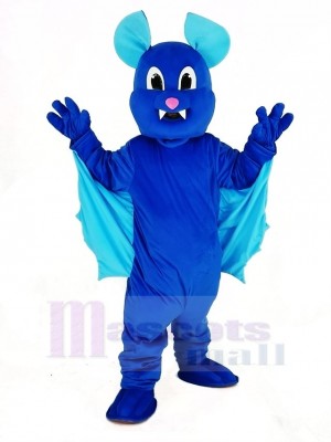 Bleu En volant Chauve souris Mascotte Costume Animal