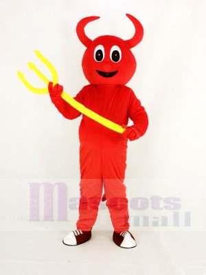 Mignonne rouge Diable Mascotte Costume Dessin animé