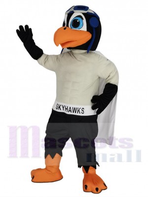 Skyhawk avec blanc Manteau Costume de mascotte Animal