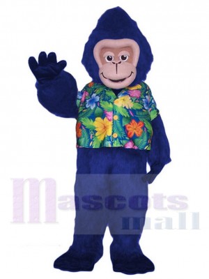 Bleu Gorille Singe dans Floral La chemise Mascotte Costume