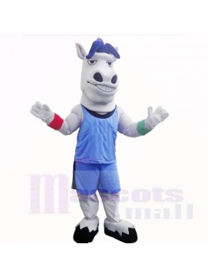 sport Poids léger Cheval avec Bleu Chemise Costumes De Mascotte École