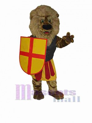 Brun courageux Lion Mascotte Costume Animal